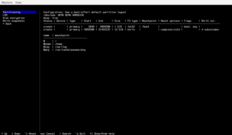 Archinstall 4.0 TUI