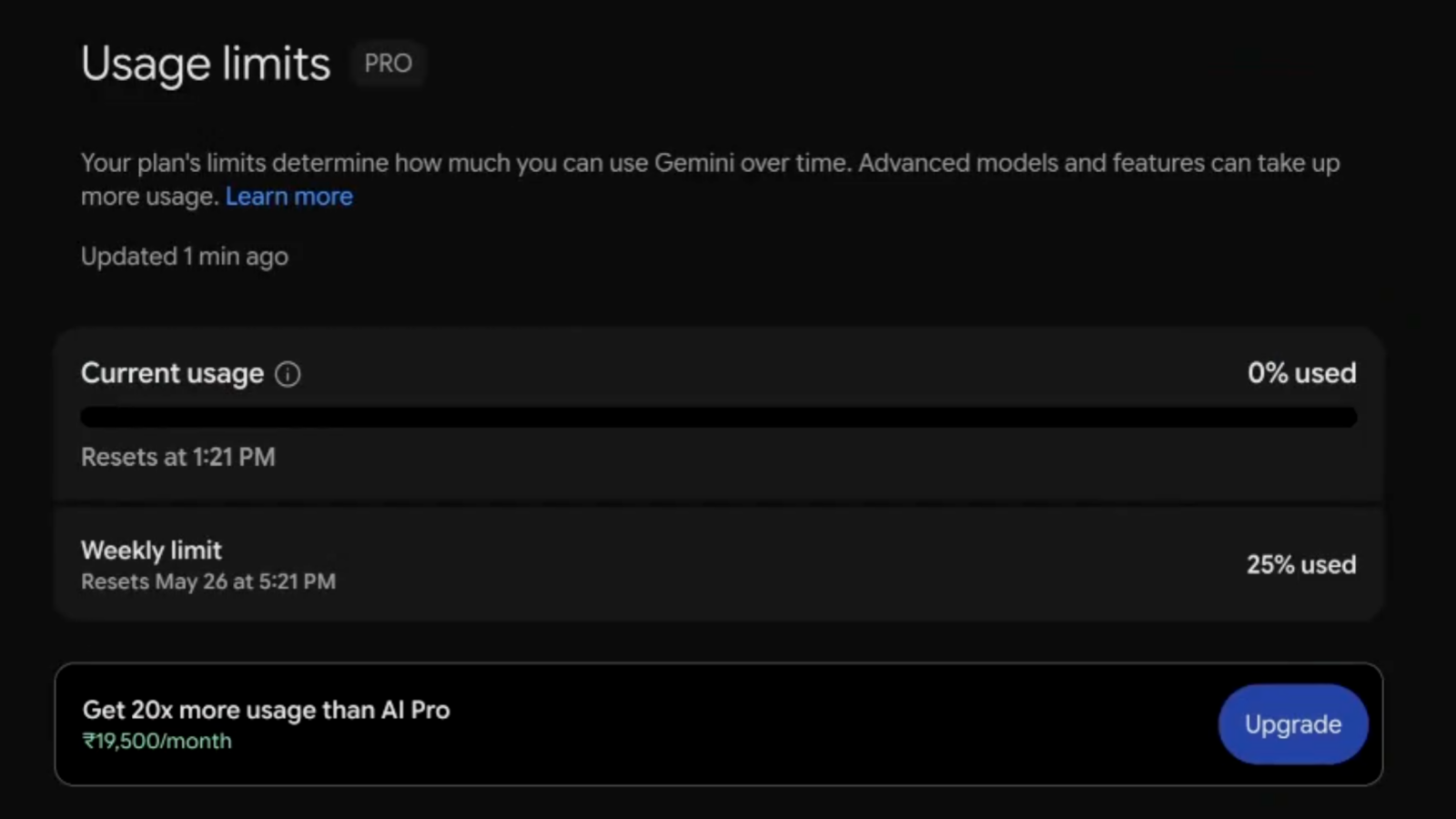 Gemini resource quotas error