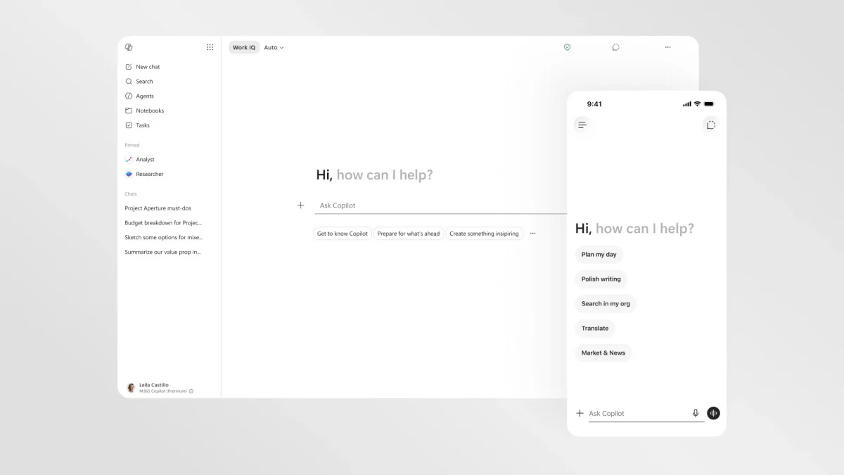 Copilot Microsoft 365 redesign