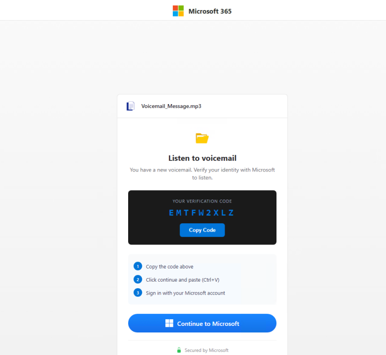 Tycoon 2FA Phishing Kit OAuth Device Code Phishing