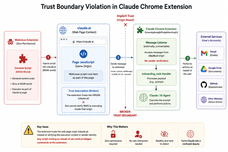 Claude Extension Vulnerability AI Agent Hijacking