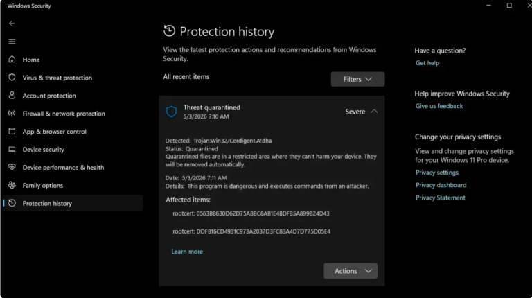 Microsoft Defender DigiCert false positive