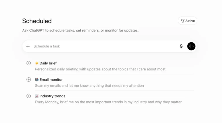 ChatGPT Scheduled Tasks feature transforming AI into an active agent