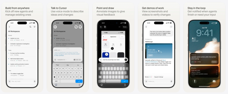 Cursor iOS beta app interface for remote AI coding