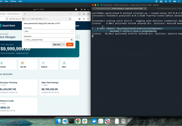 Squidbleed vulnerability CVE-2026-47729 Squid proxy memory leak diagram