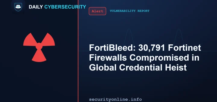 FortiBleed campaign map of 30,791 compromised Fortinet firewalls and VPN credential leak
