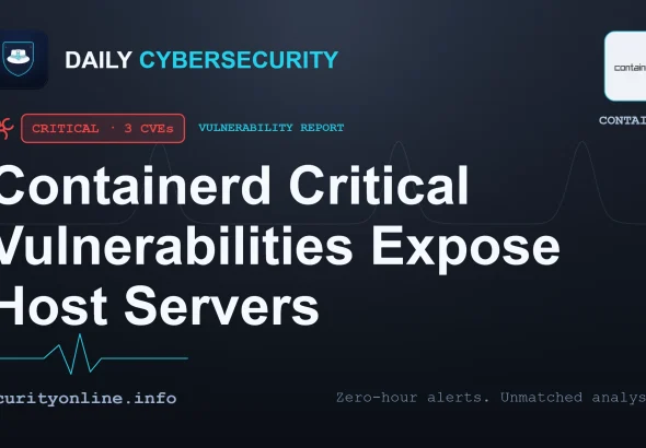 Diagram explaining containerd critical vulnerabilities including CVE-2026-53492 and cache poisoning