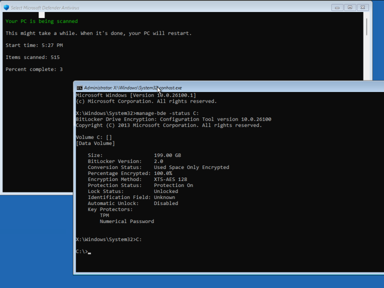 GreatXML BitLocker bypass, Windows Defender vulnerability