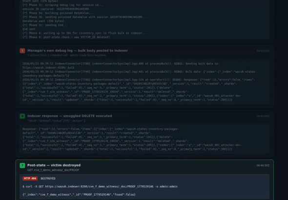 Wazuh CVSS 10 vulnerability, OpenSearch bulk operations