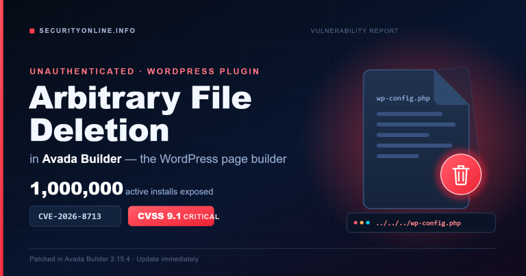 Avada Builder vulnerability CVE-2026-8713 unauthenticated arbitrary file deletion in WordPress