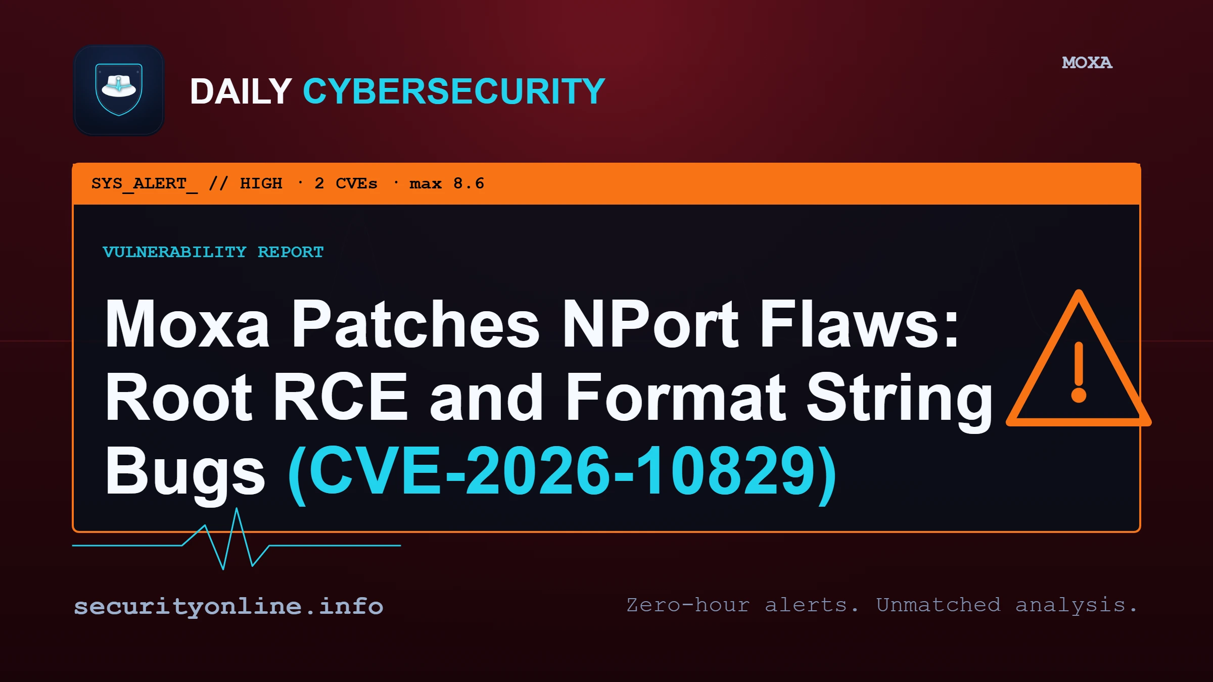 Moxa NPort servers hit by critical root access bug CVE-2026-10829