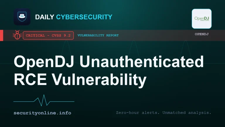 OpenDJ unauthenticated RCE diagram illustrating the Java deserialization vulnerability and CVE-2026-46495 exploit path.