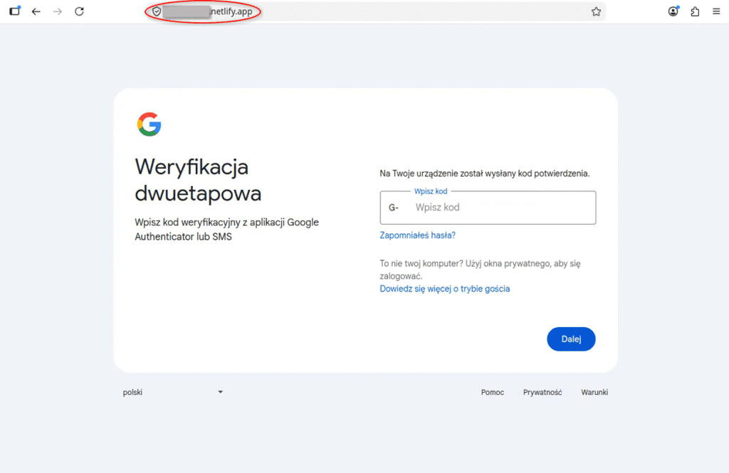 UNC1151 Gmail phishing fake Google login page stealing 2FA codes by Ghostwriter