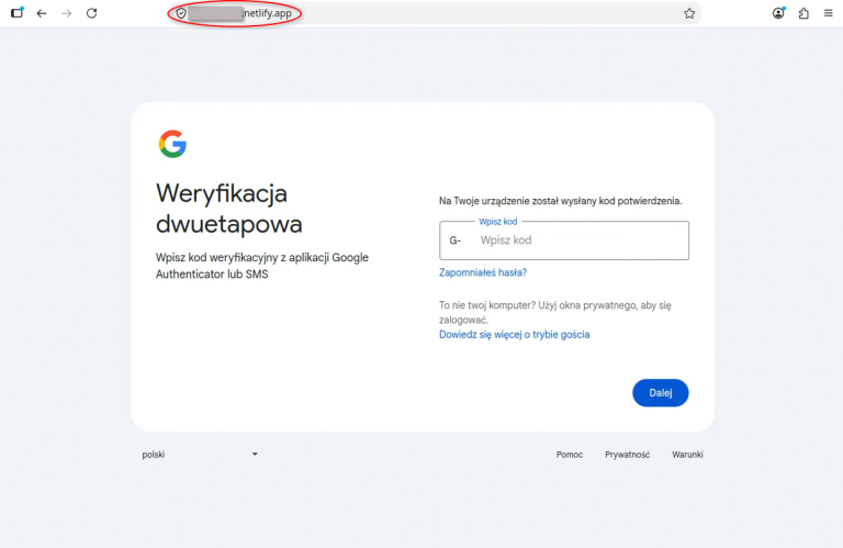 UNC1151 Gmail phishing fake Google login page stealing 2FA codes by Ghostwriter