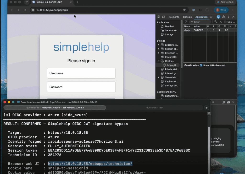 SimpleHelp authentication bypass, OIDC authentication flow
