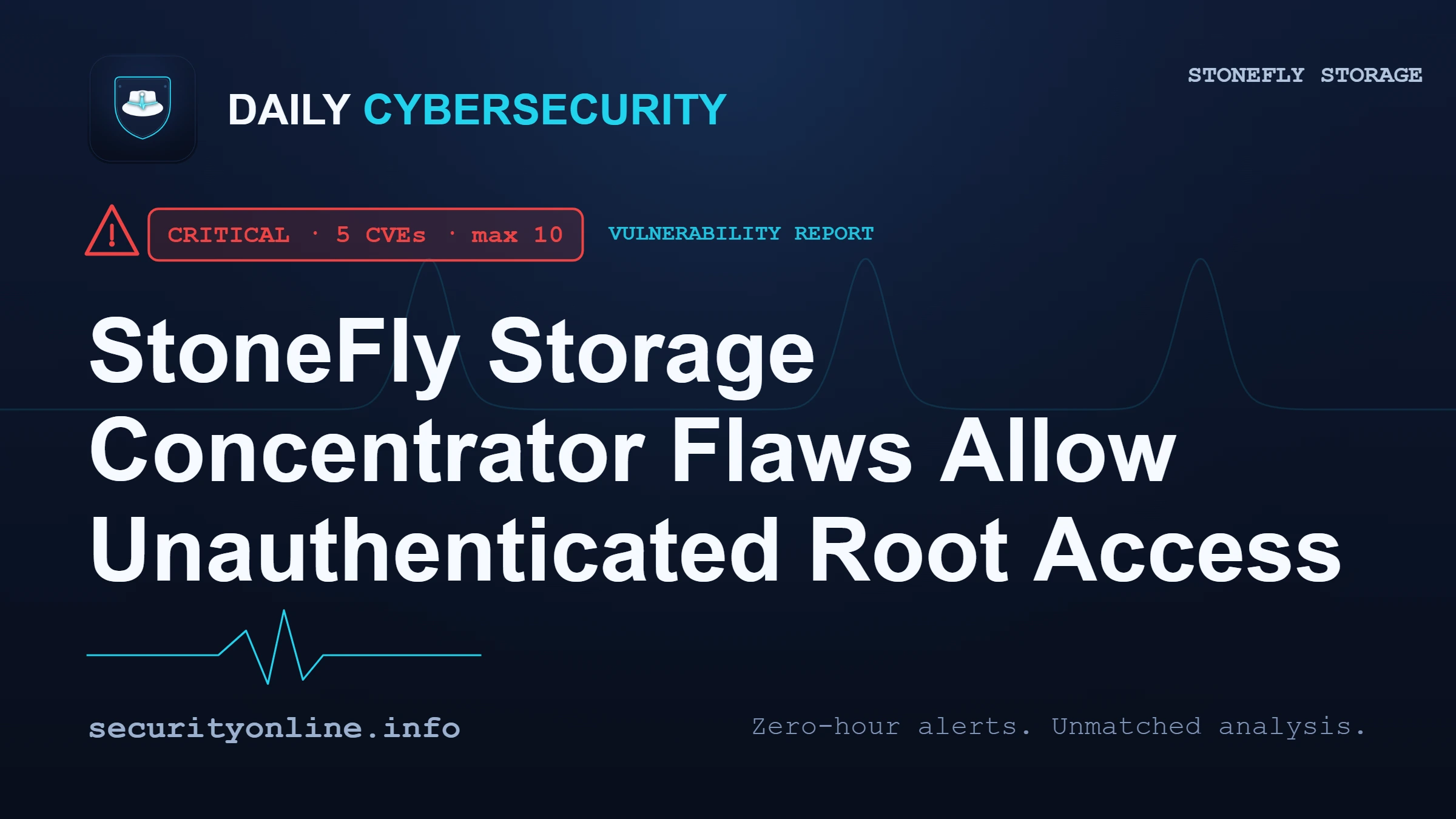 StoneFly Storage Concentrator vulnerabilities enabling unauthenticated command injection and root RCE (CVE-2026-56413, CVE-2026-56415)