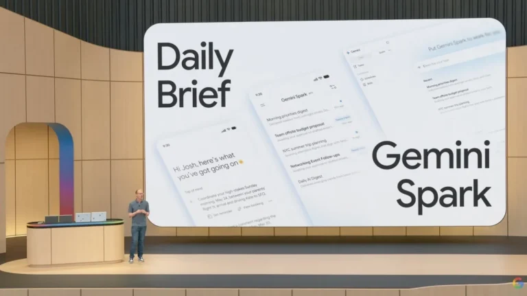 Google Gemini Spark agentic AI assistant running in the Google Workspace sidebar, drafting Gmail replies and Google Docs reports