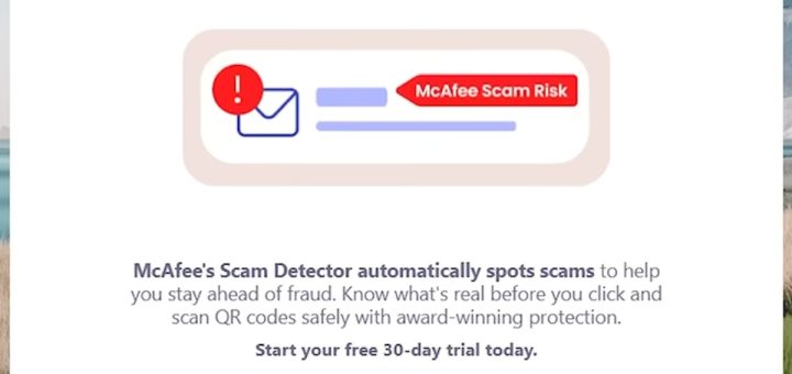 LG monitor adware pop-up promoting McAfee on a Windows desktop via device metadata