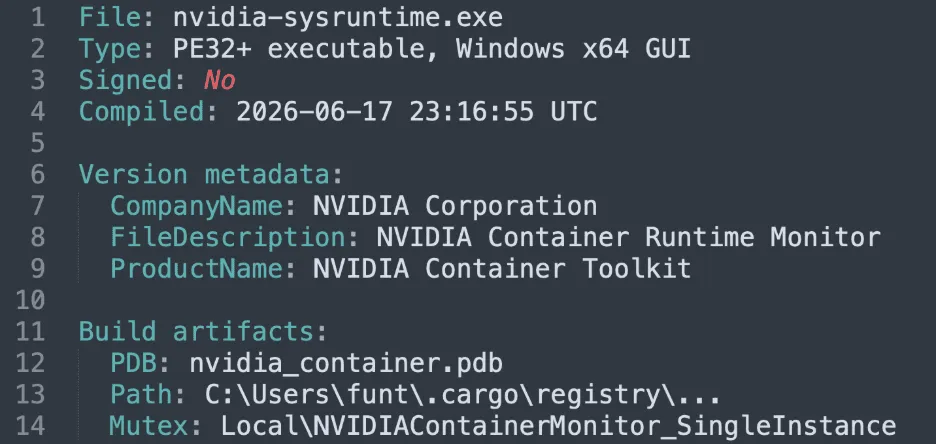 LabubaRAT Rust-based remote access tool masquerading as NVIDIA software