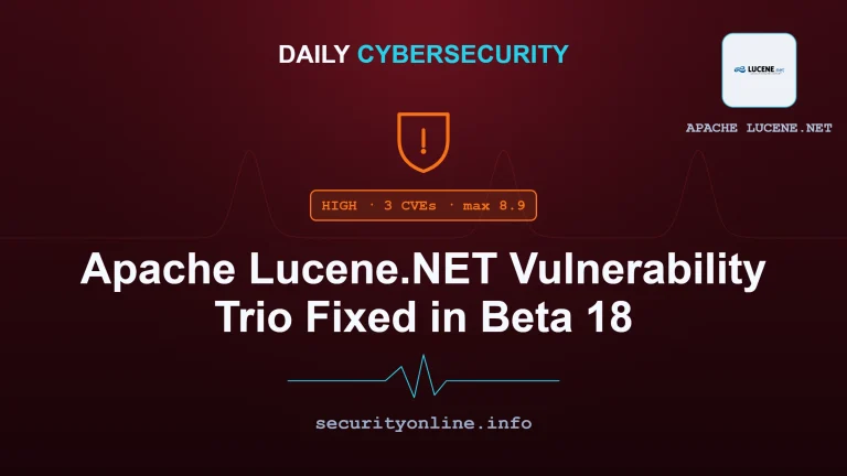 Apache Lucene.NET vulnerability advisory showing a Lucene.Net.Replicator path traversal risk