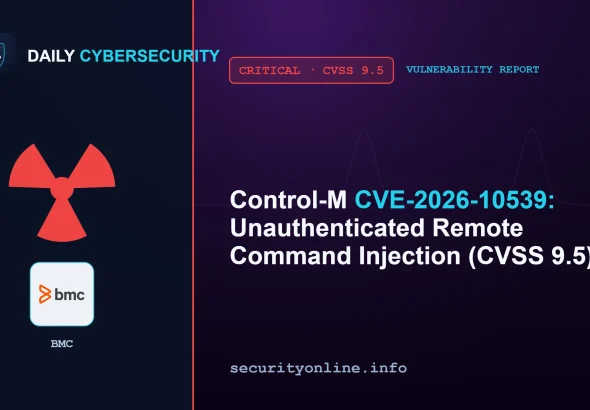 Control-M command injection vulnerability CVE-2026-10539 enabling unauthenticated remote command injection on the server