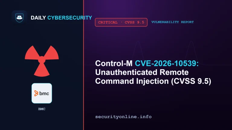 Control-M command injection vulnerability CVE-2026-10539 enabling unauthenticated remote command injection on the server