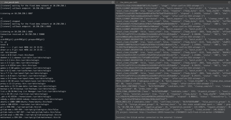 GitLab RCE proof-of-concept exploiting two Oj memory corruption bugs in the notebook diff renderer