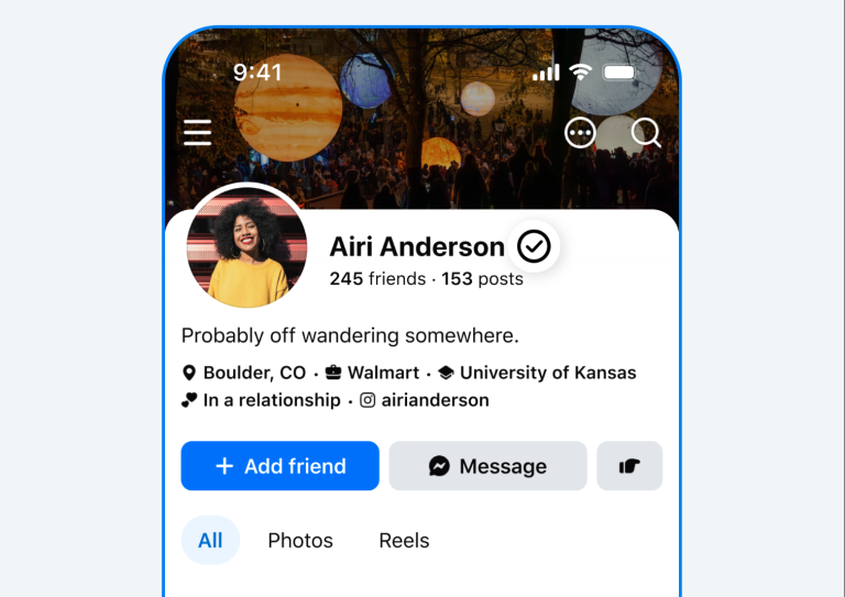 Facebook Verified real-person badge verification using a face-scan selfie to confirm a genuine human user against AI-generated fake accounts
