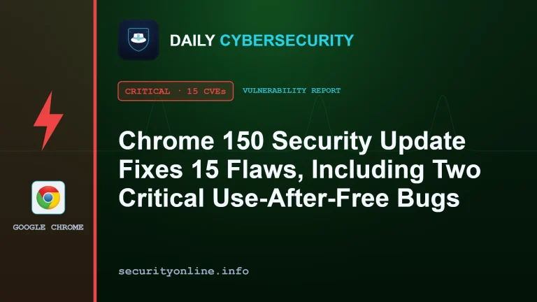 Chrome security update 150 fixing critical use-after-free flaws CVE-2026-15764 and CVE-2026-15765