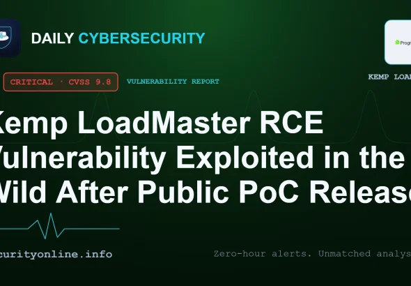 Kemp LoadMaster RCE vulnerability CVE-2026-8037 warning graphic