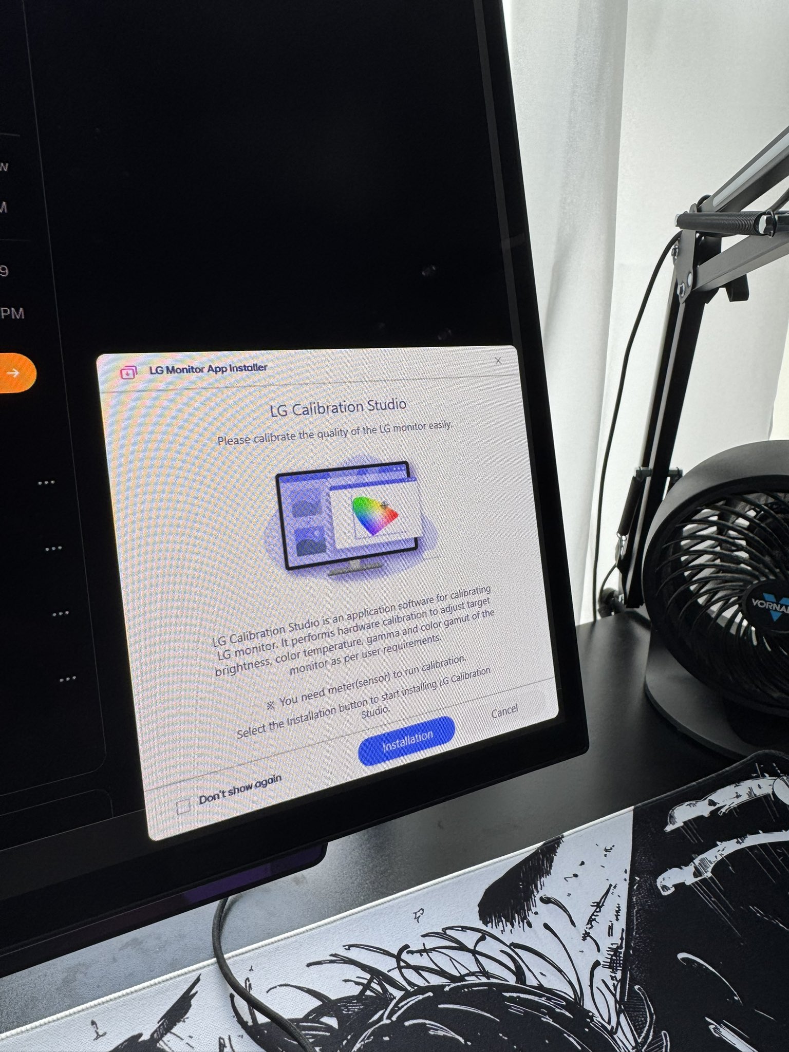 LG monitor McAfee ad popup interface on Windows desktop