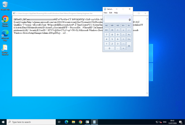 CVE-2026-50502 Windows Event Log RCE proof-of-concept exploit dropping an HTA file into a victim Startup folder over SMB