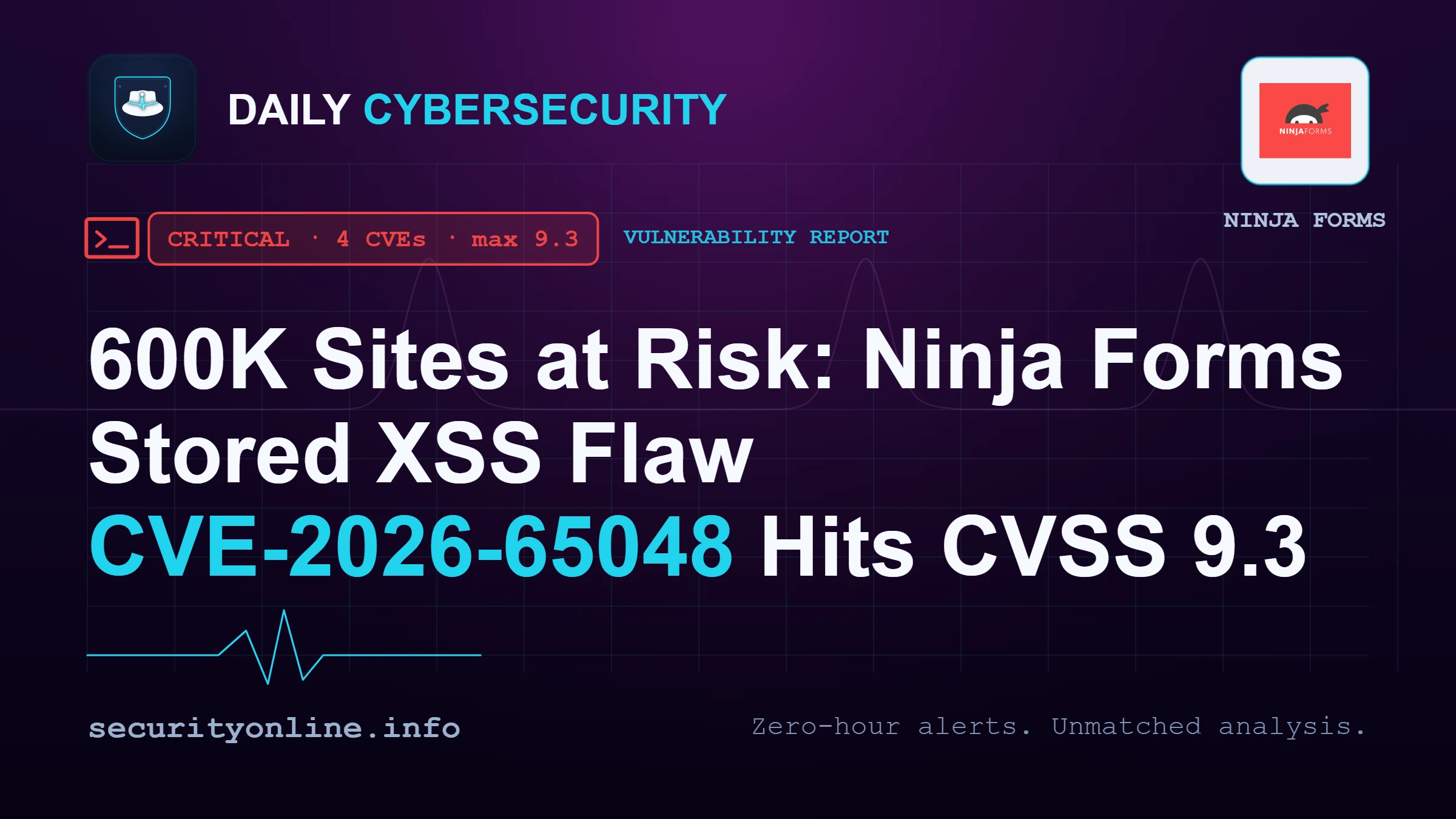 600K Sites at Risk: Ninja Forms Stored XSS Flaw CVE-2026-65048 Hits CVSS 9.3