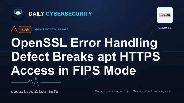 OpenSSL error handling diagram showing a stale error queue entry misread by apt in FIPS mode