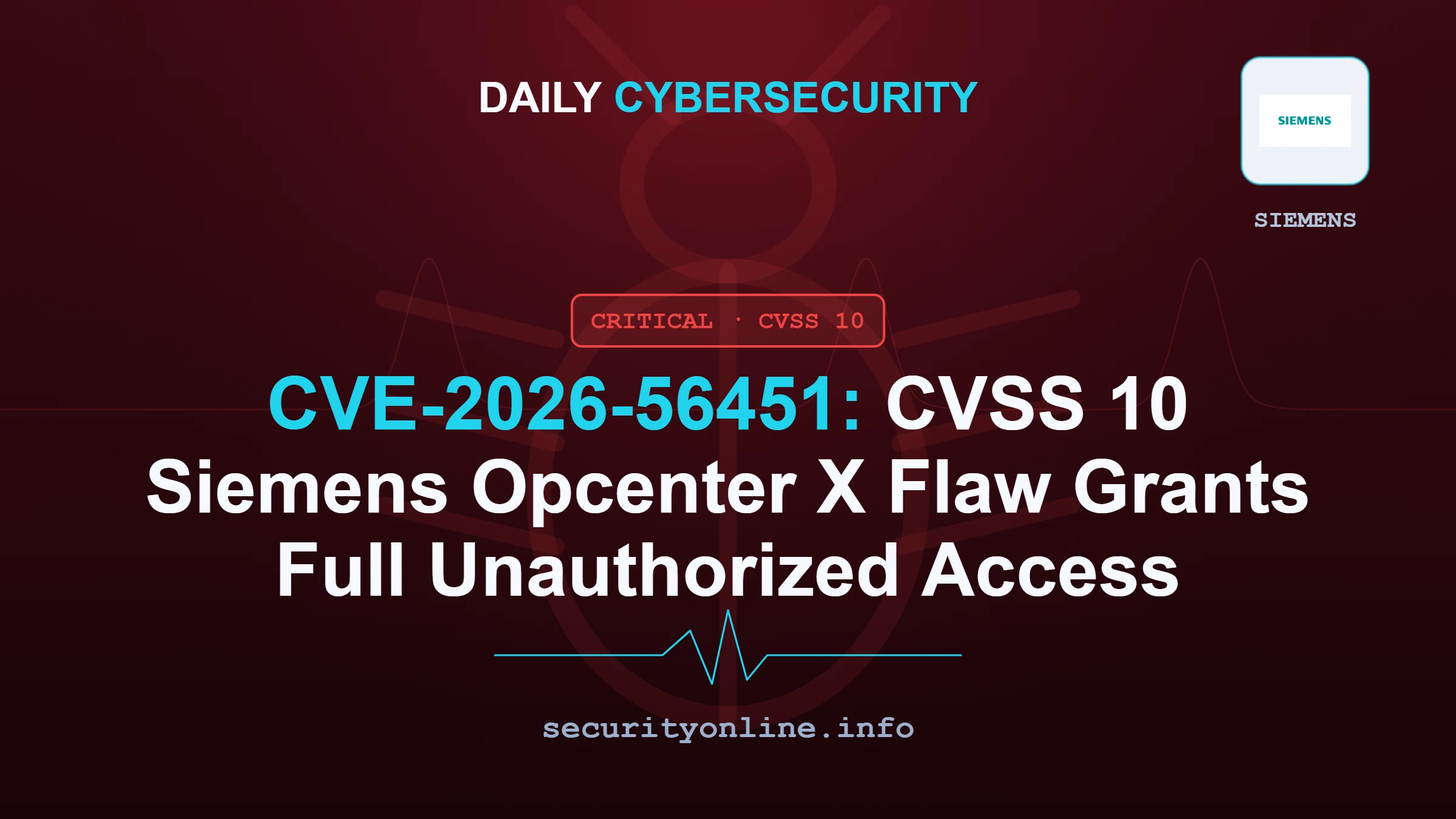 CVE-2026-56451: CVSS 10 Siemens Opcenter X Flaw Grants Full Unauthorized Access