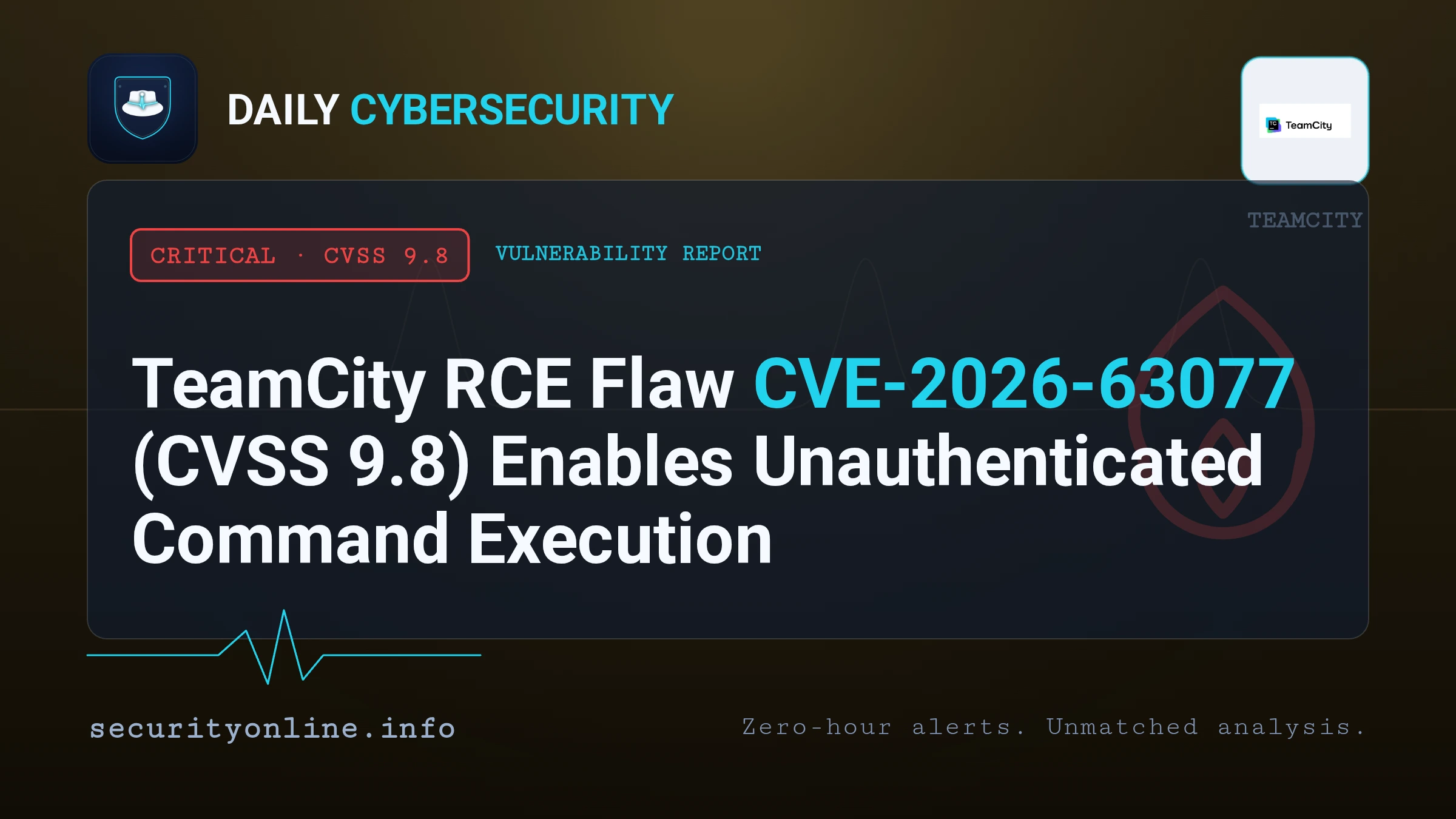 TeamCity RCE vulnerability CVE-2026-63077 in TeamCity On-Premises rated CVSS 9.8