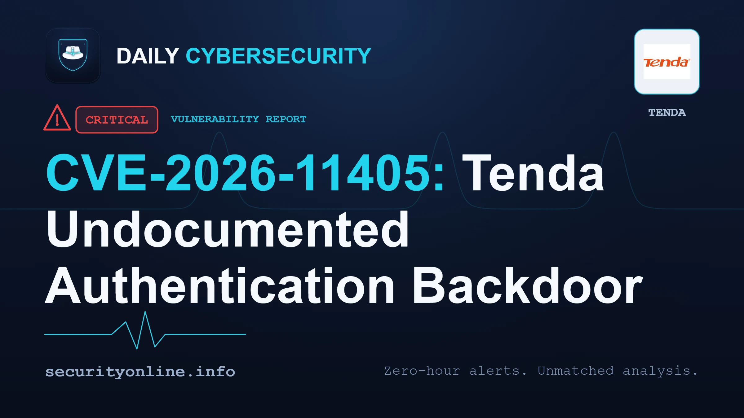 Tenda routers hit by CVE-2026-11405 backdoor giving admin control