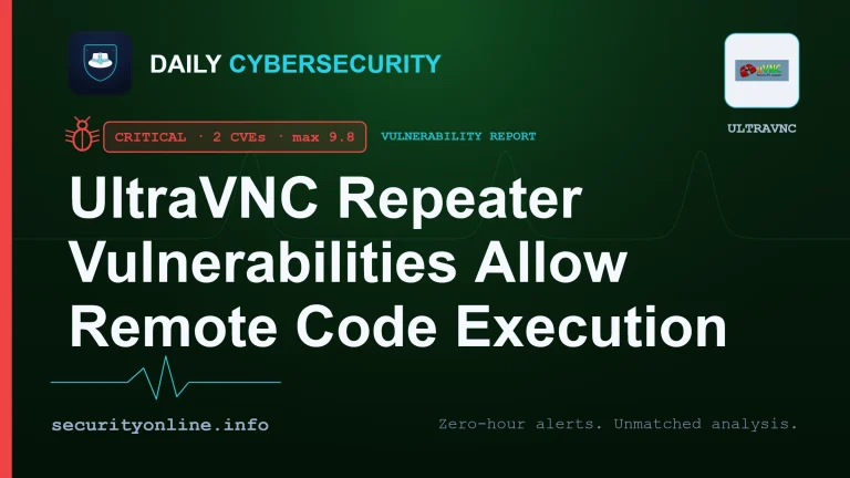 UltraVNC repeater vulnerabilities enabling arbitrary code execution and hardcoded-password admin access (CVE-2026-7839, CVE-2026-7840)