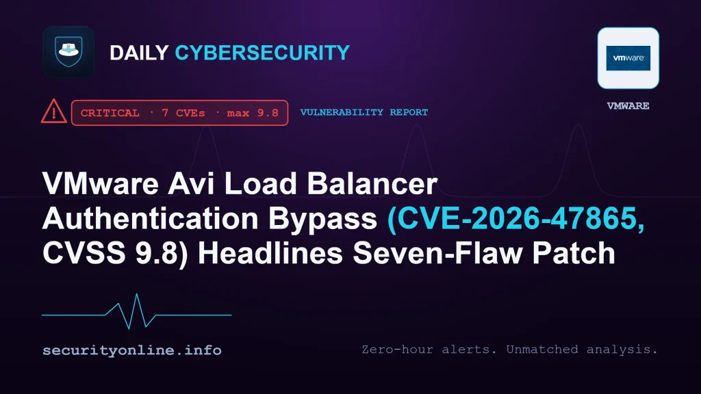 VMware Avi Load Balancer authentication bypass vulnerability CVE-2026-47865 CVSS 9.8 critical patch