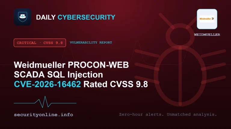 PROCON-WEB SCADA SQL injection vulnerability CVE-2026-16462 in Weidmueller software
