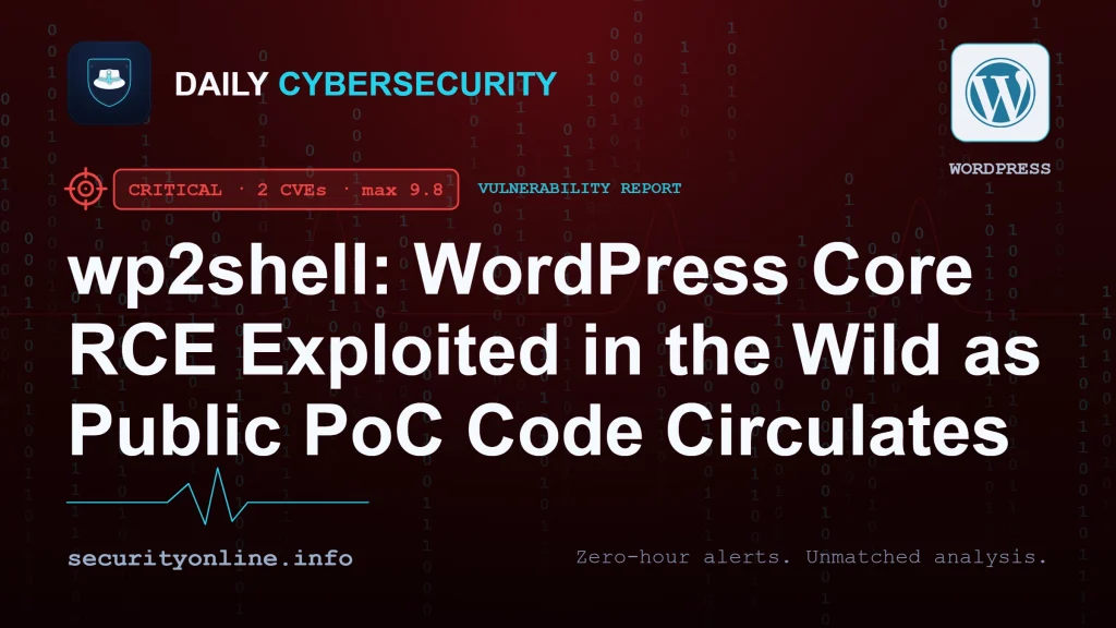 wp2shell exploit chain achieving WordPress Core RCE via CVE-2026-63030 and CVE-2026-60137 batch API abuse